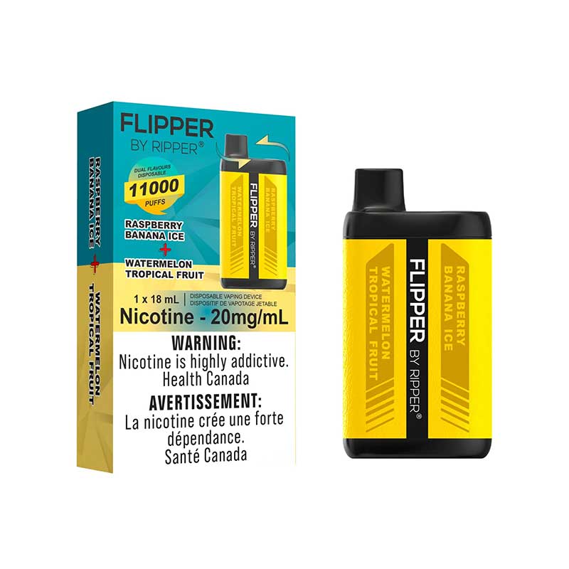 Flipper by Ripper 11000 - Raspberry Banana Ice & Watermelon Tropical Fruit